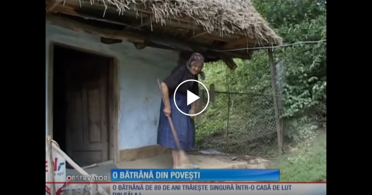 Incredibil dar adevarat ! O batrana din Romania traieste intr-o casa de lut, veche de 200 de ani si nu se plange de viata - VIDEO