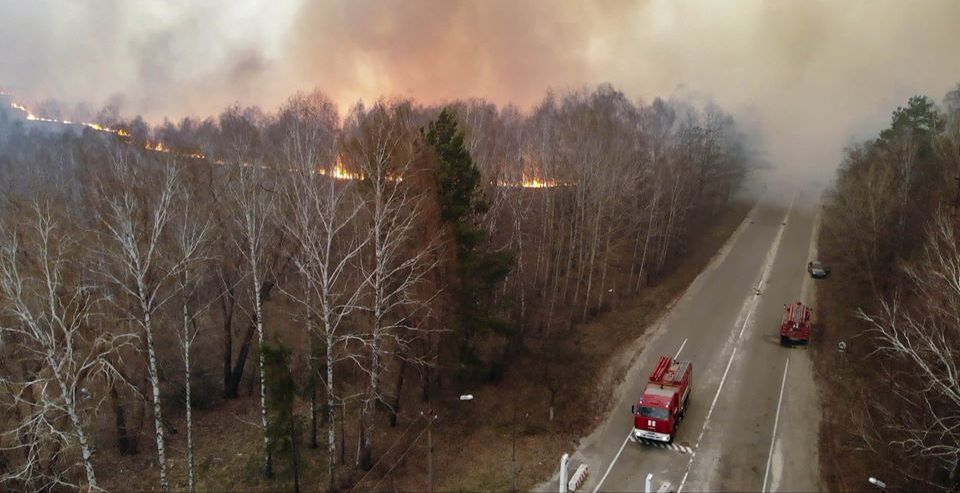 Principala versiunea a incendiilor de lângă Cernobîl, anunțată de Ministerul ucrainean de Interne